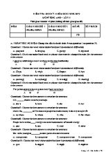 Đề kiểm tra học kỳ II môn tiếng Anh Lớp 11 - Mã đề 170 - Năm học 2018-2019